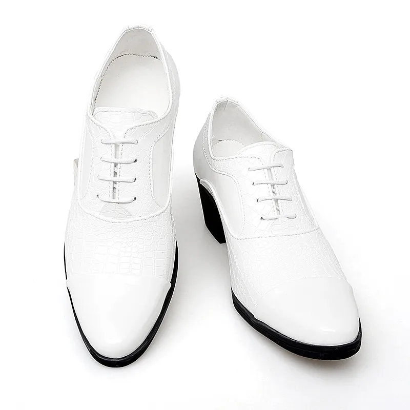 Men Thick High Heels Oxford Shoes
