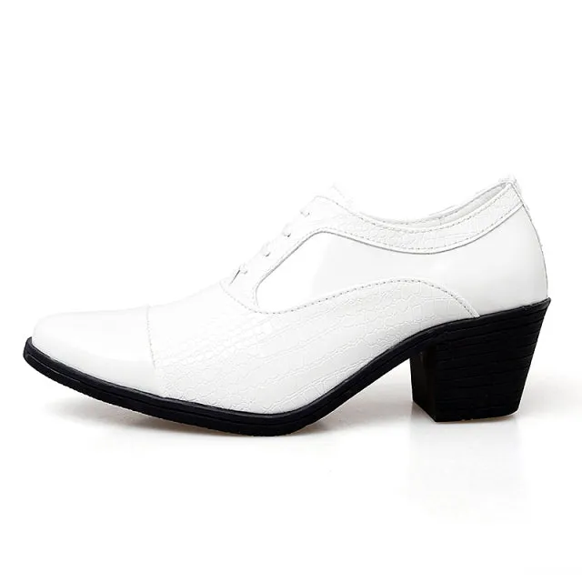 Men Thick High Heels Oxford Shoes