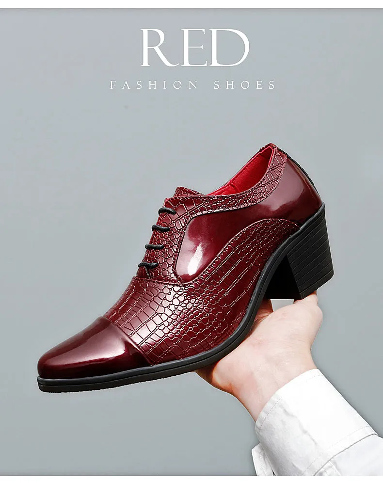 Men Thick High Heels Oxford Shoes