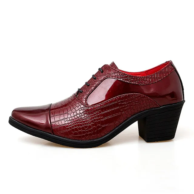Men Thick High Heels Oxford Shoes