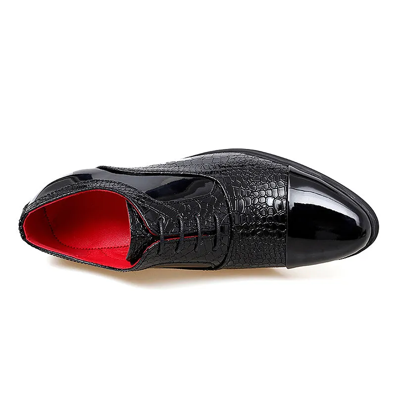 Men Thick High Heels Oxford Shoes