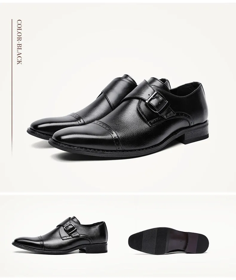 Men's Buckle Business Dress Shoes Up To Size 10.5