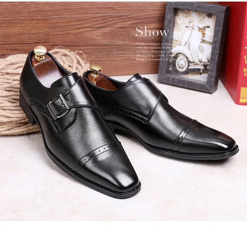 Men's Buckle Business Dress Shoes Up To Size 10.5