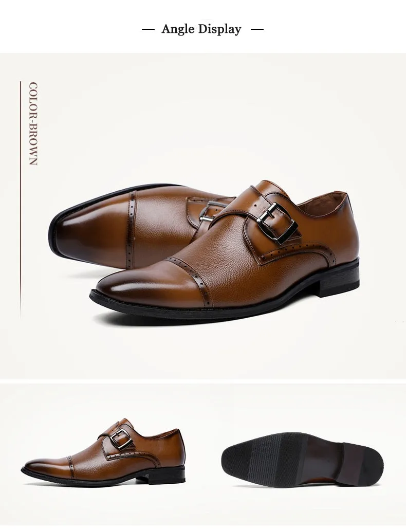 Men's Buckle Business Dress Shoes Up To Size 10.5