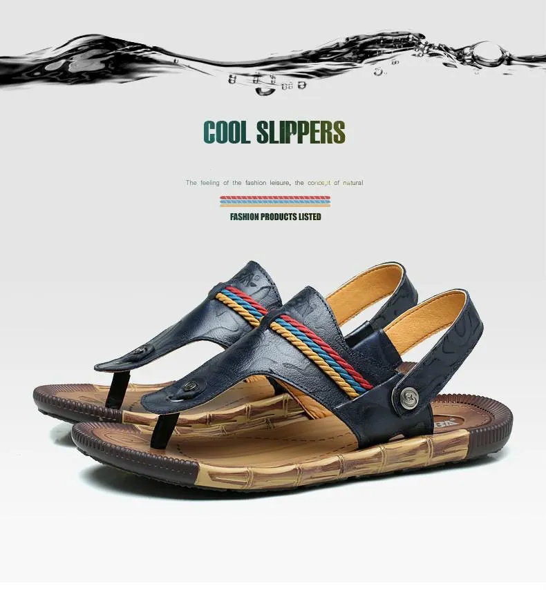Men's Luxury Leather Sandals Up To Size 12