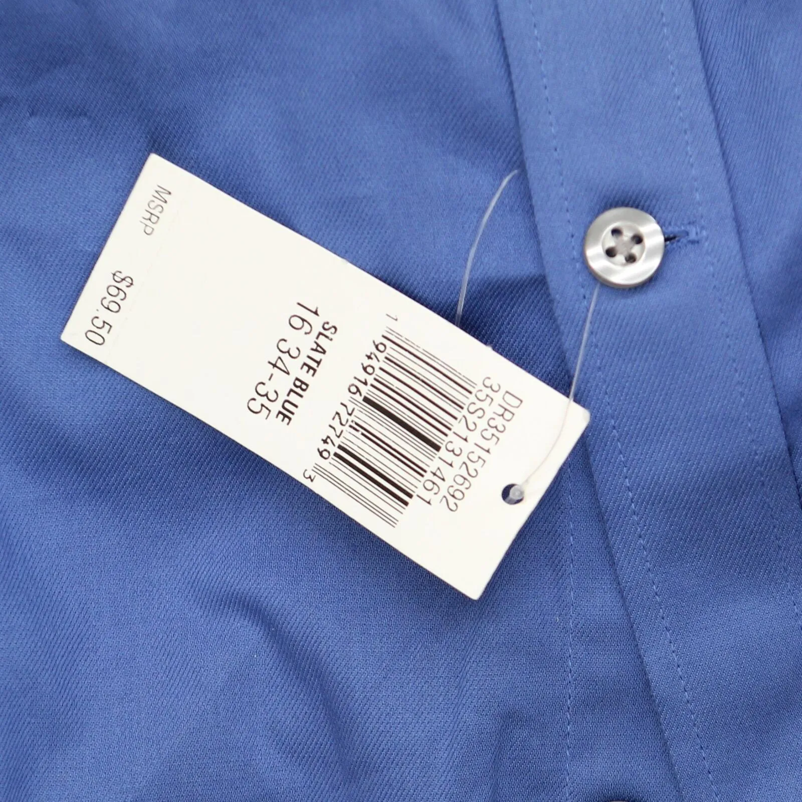 Michael Kors Long Sleeve Regular Fit Stretch Dress Shirt Slate Blue L 16 34/35