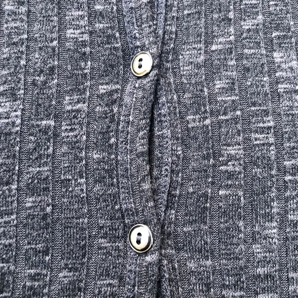 Michael Stars Gray Button Down Pocket Elbow Patch Duster Cardigan Knit Dress OS