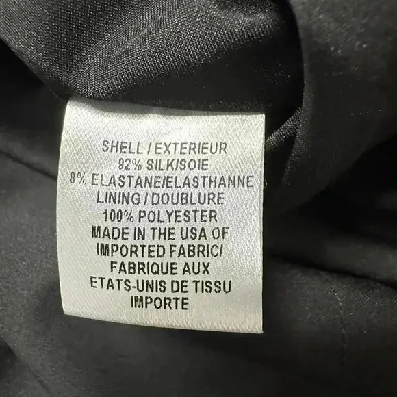 Milly Kayla Deep-V Sheath Dress Bow Back LBD Balloon Sleeve Silk | Black | SZ 2