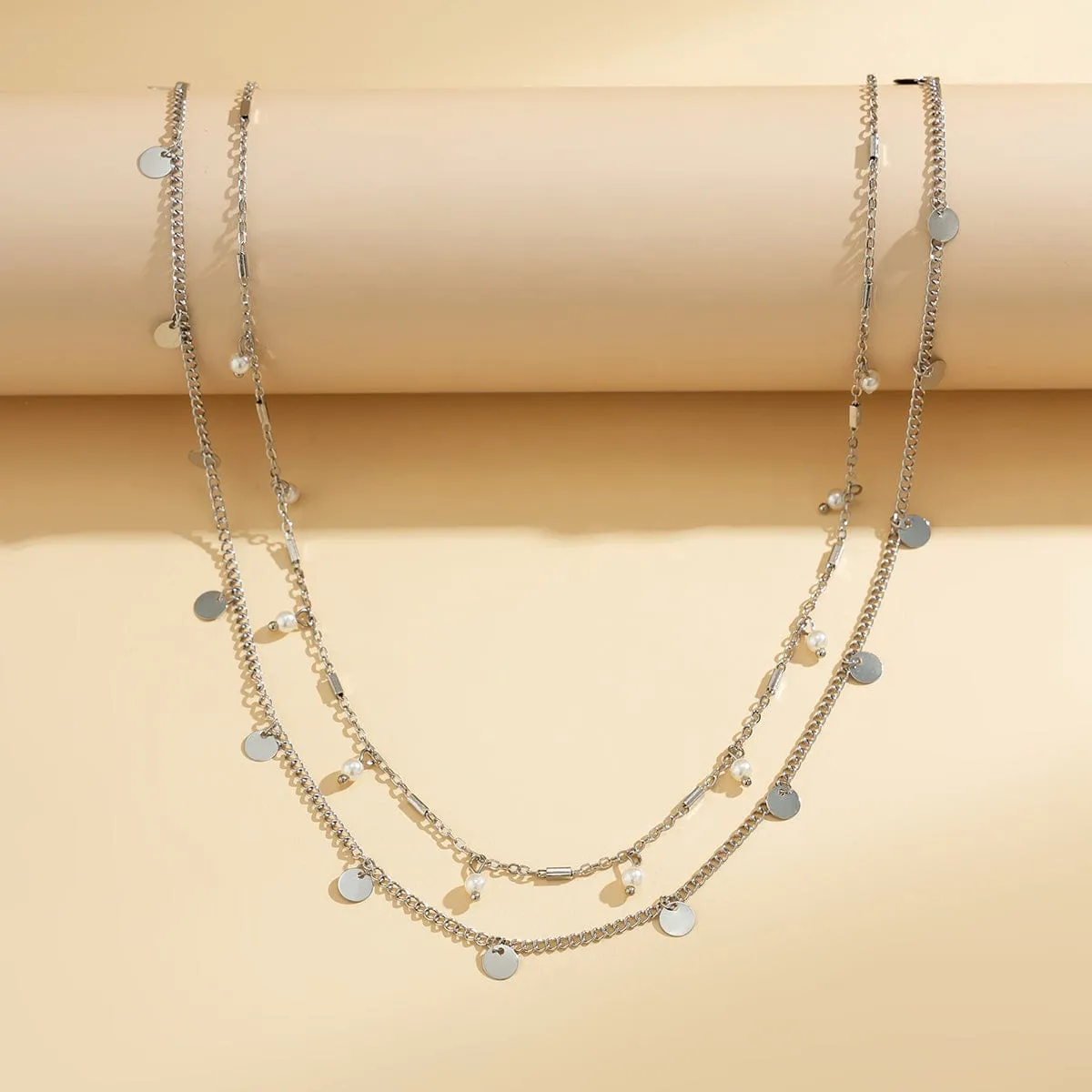 Minimalist 2Pcs Pearl Sequin Belly Chain Set