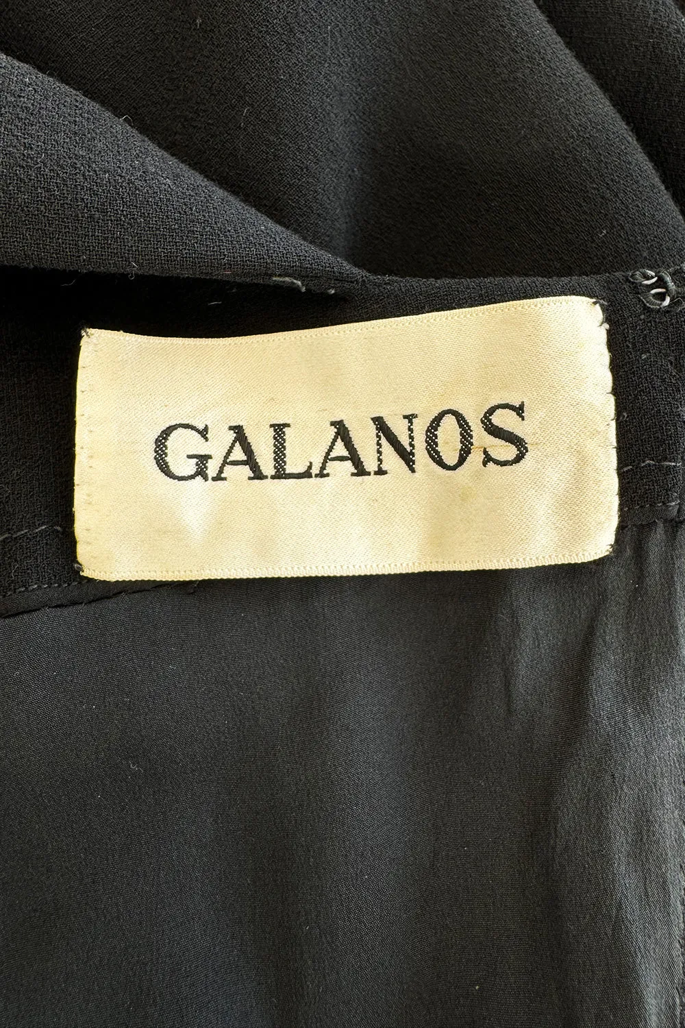 Minimalist Early 1960s James Galanos Couture Larger One Shoulder Black Crepe Long Column Dress