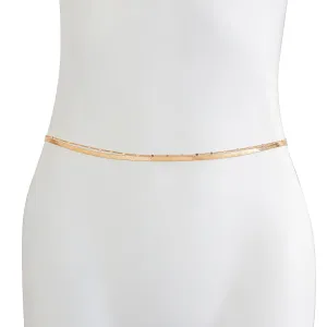 Minimalist Layered  Herringbone Saturn Belly Chain Set