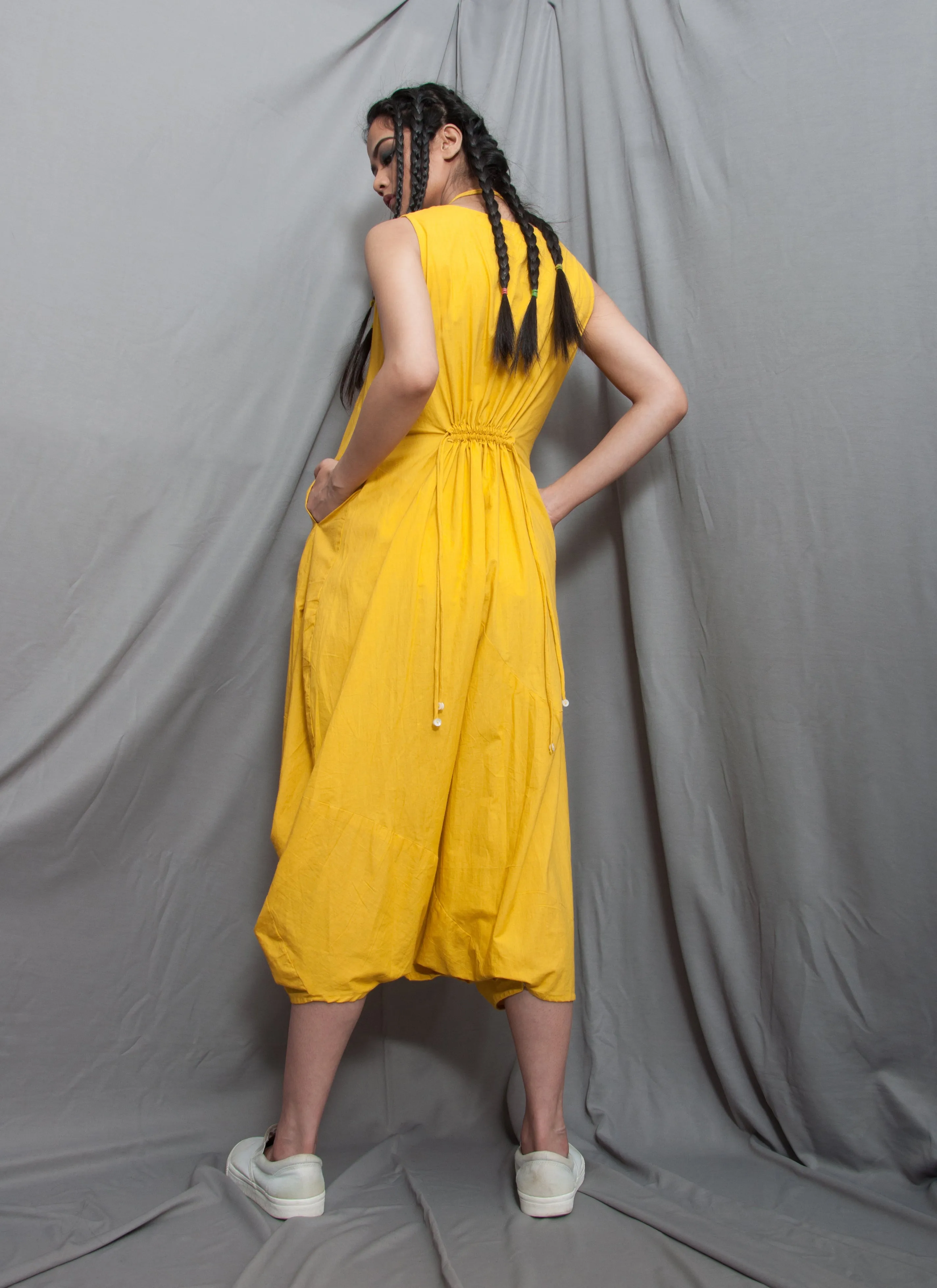 Minimalist - Mustard Jumpsuit with neck Piece
