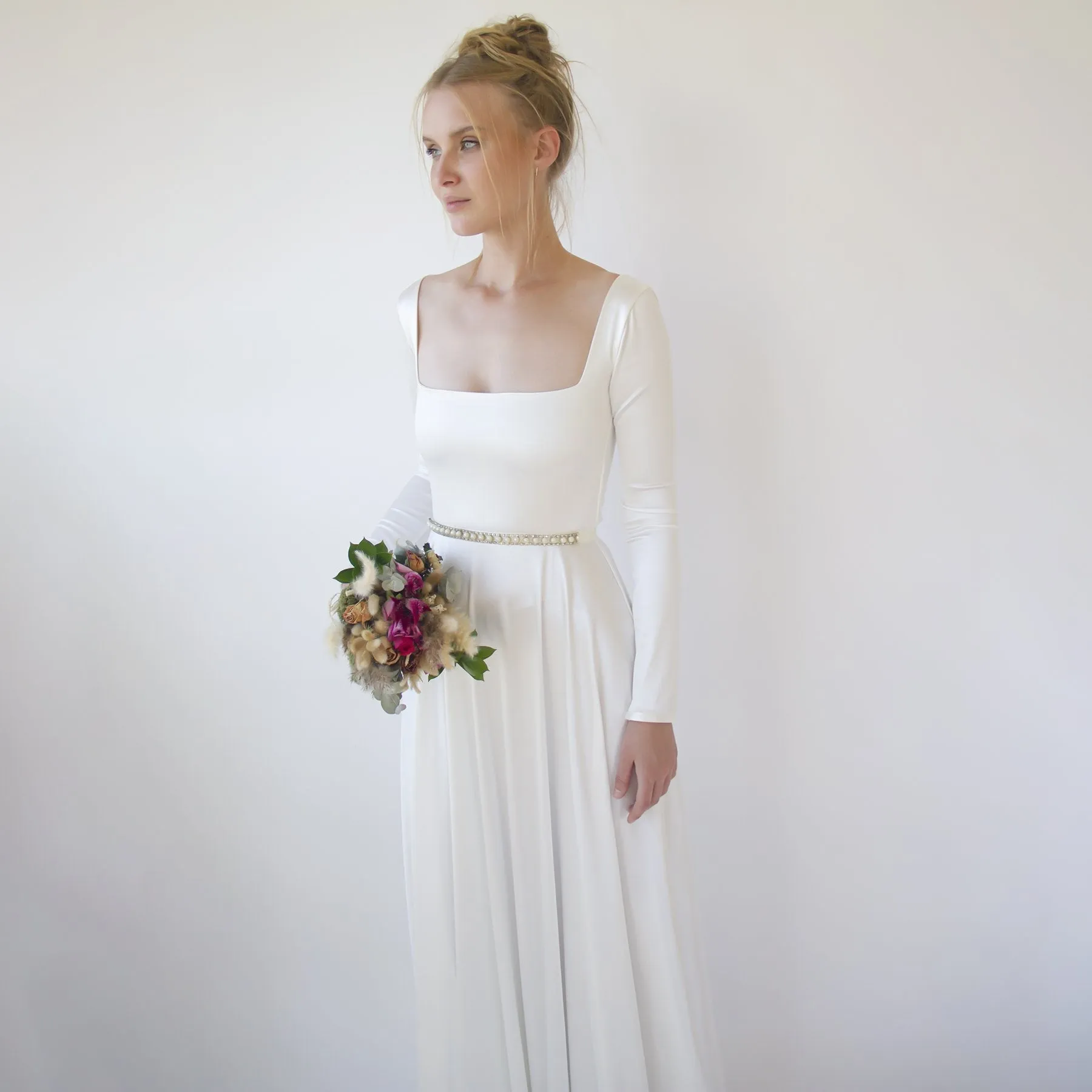 Minimalist Satin Wedding Dress #1351