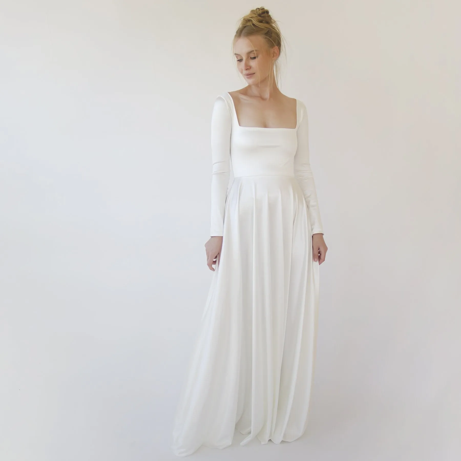 Minimalist Satin Wedding Dress #1351