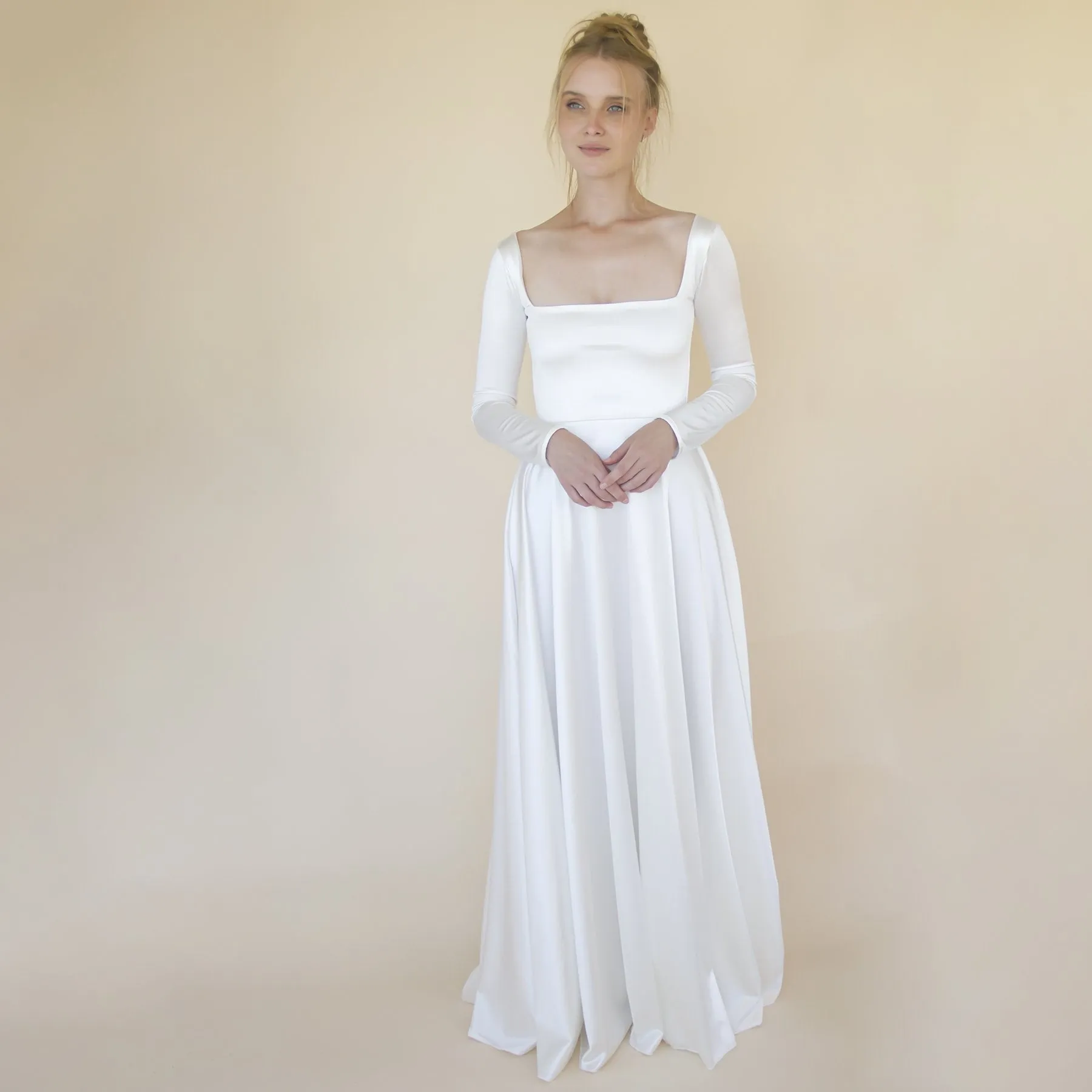 Minimalist Satin Wedding Dress #1351