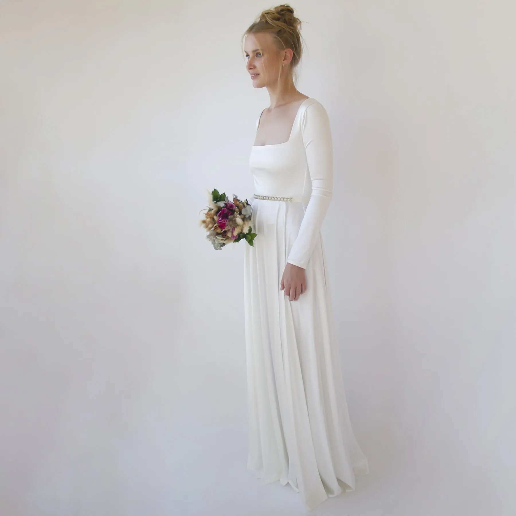 Minimalist Satin Wedding Dress #1351