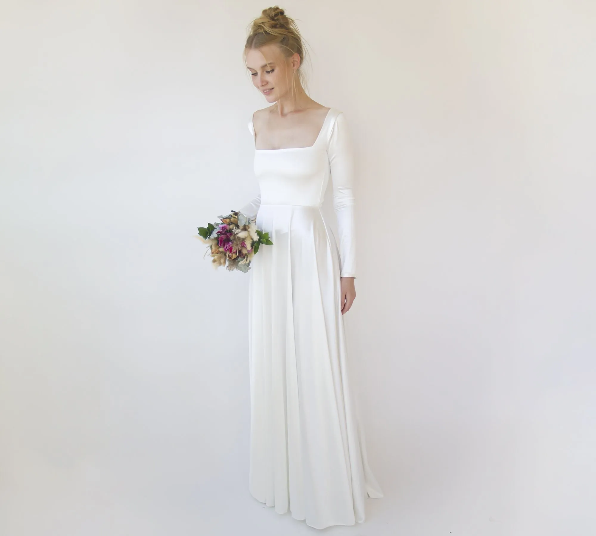 Minimalist Satin Wedding Dress #1351