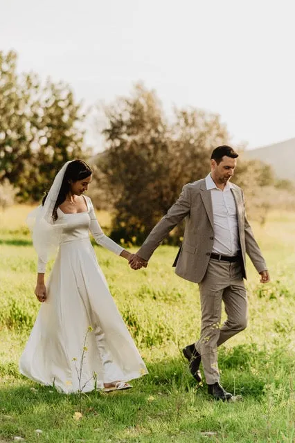 Minimalist Satin Wedding Dress #1351