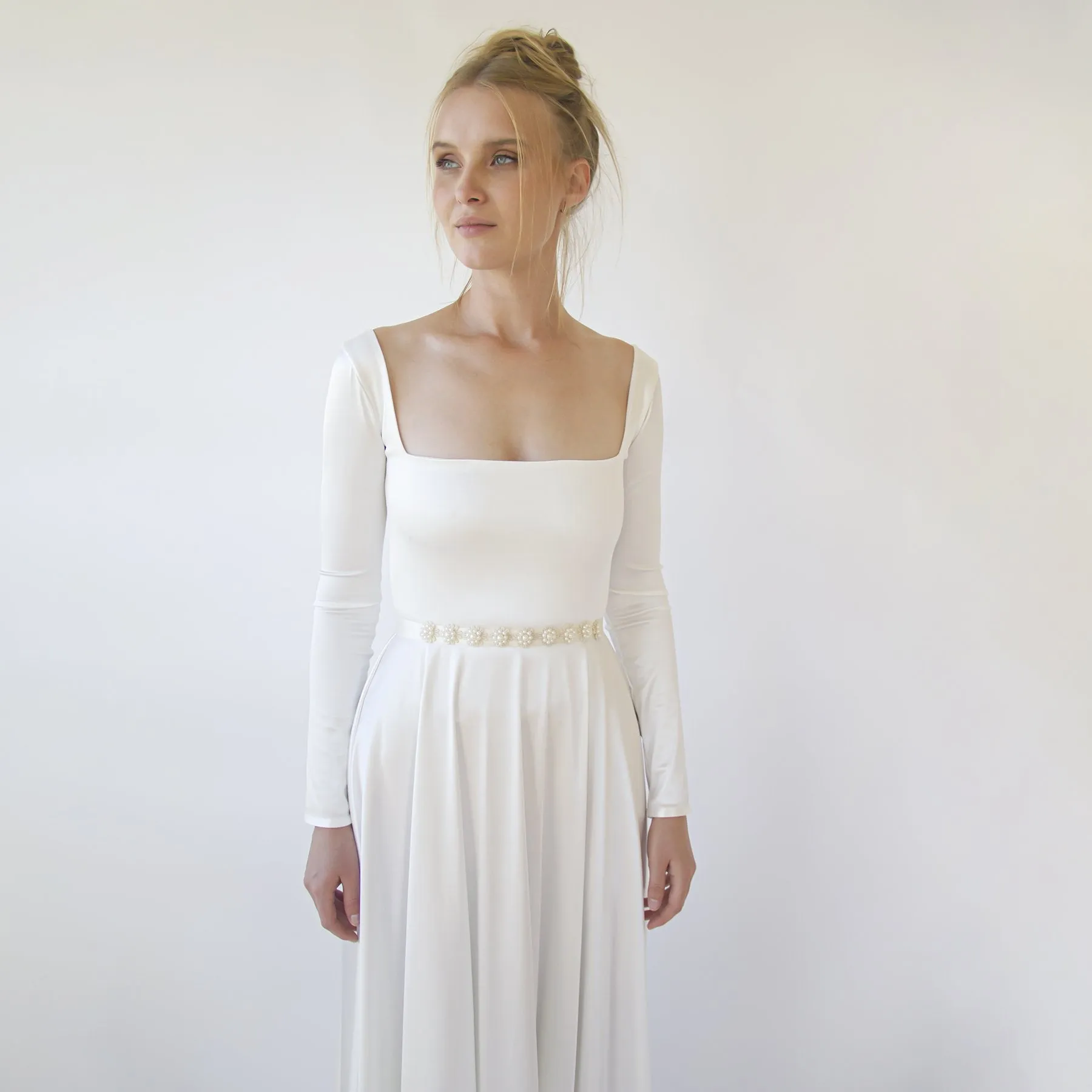 Minimalist Satin Wedding Dress #1351