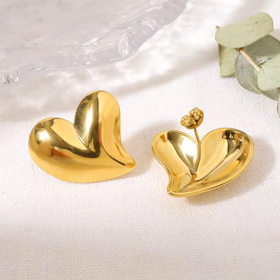 Minimalist Uneven Hearts Earrings