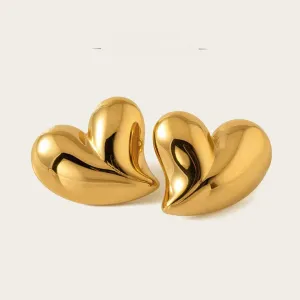 Minimalist Uneven Hearts Earrings