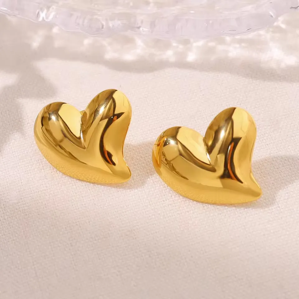 Minimalist Uneven Hearts Earrings