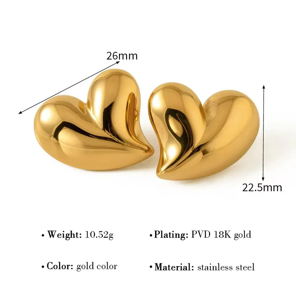 Minimalist Uneven Hearts Earrings