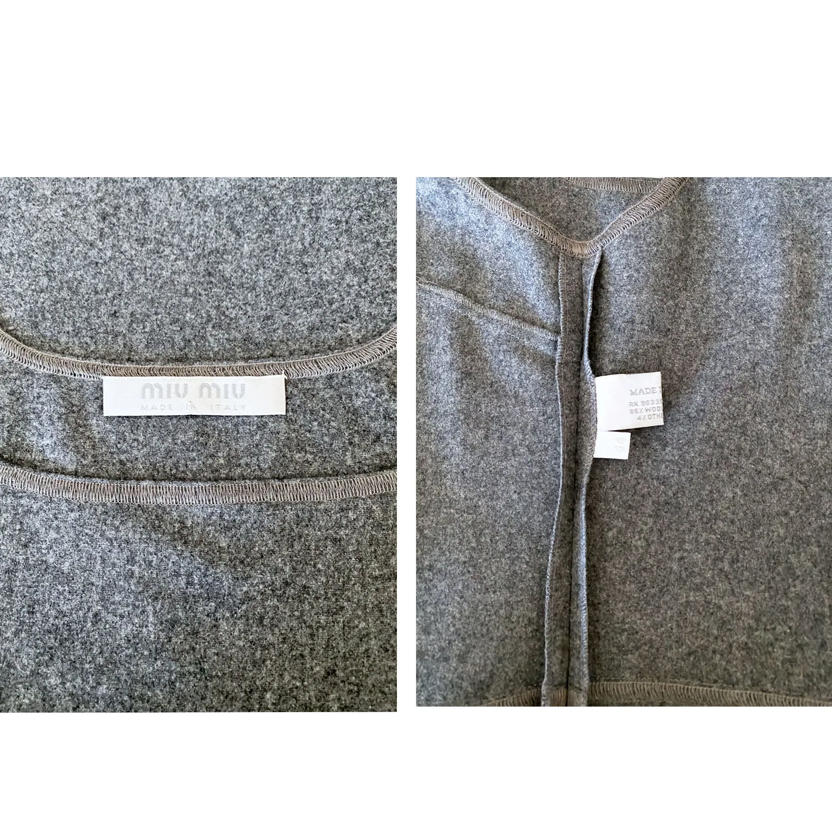 Miu Miu A/W 1999 Grey Wool Dress