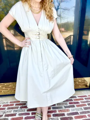 Monaco Buckle Midi Dress ~ Final Sale