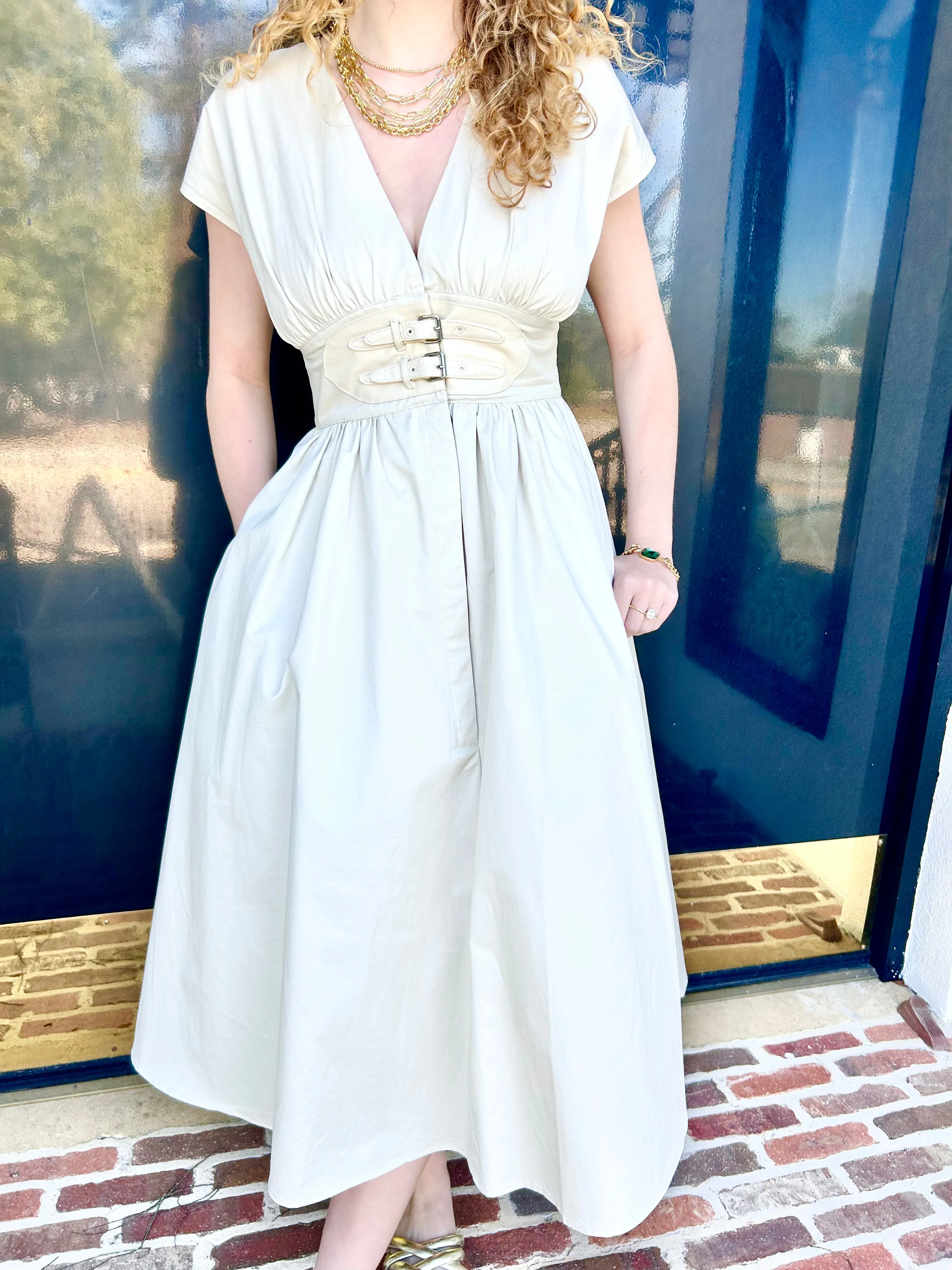 Monaco Buckle Midi Dress ~ Final Sale