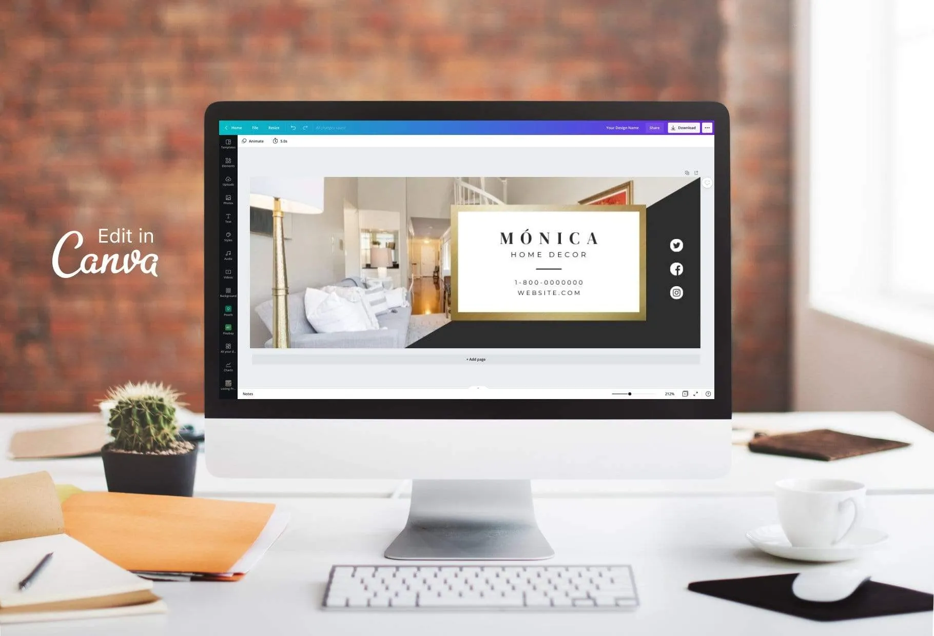 Monica Facebook Cover Canva Template