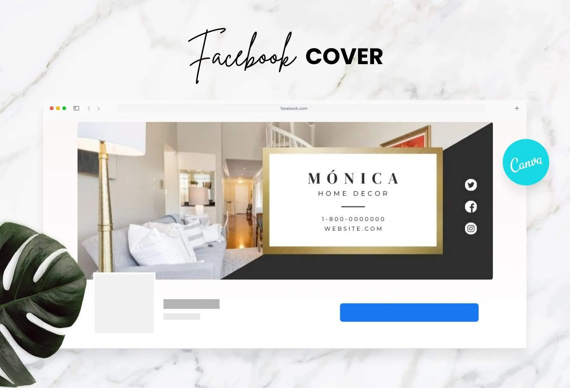 Monica Facebook Cover Canva Template