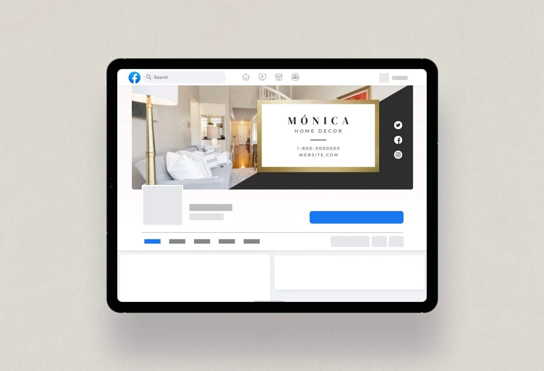 Monica Facebook Cover Canva Template