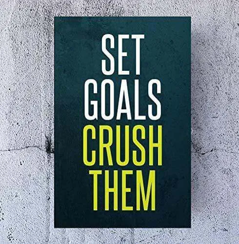 Motivational Wall Art for Business - "Set Goals Crush Them"