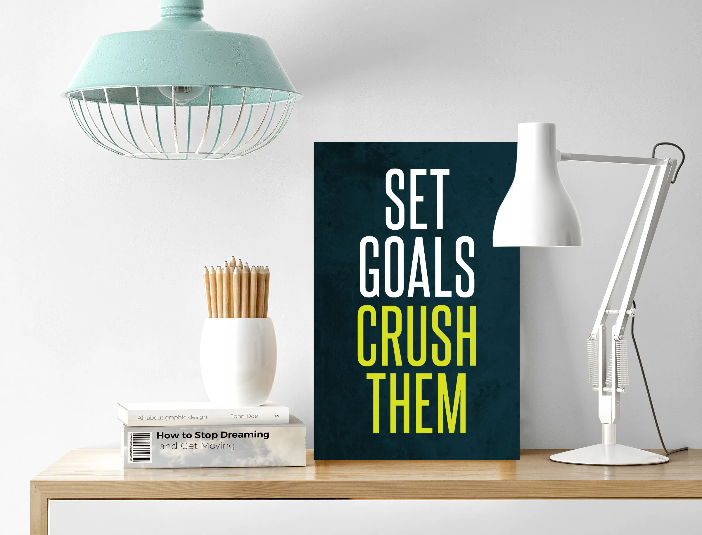 Motivational Wall Art for Business - "Set Goals Crush Them"
