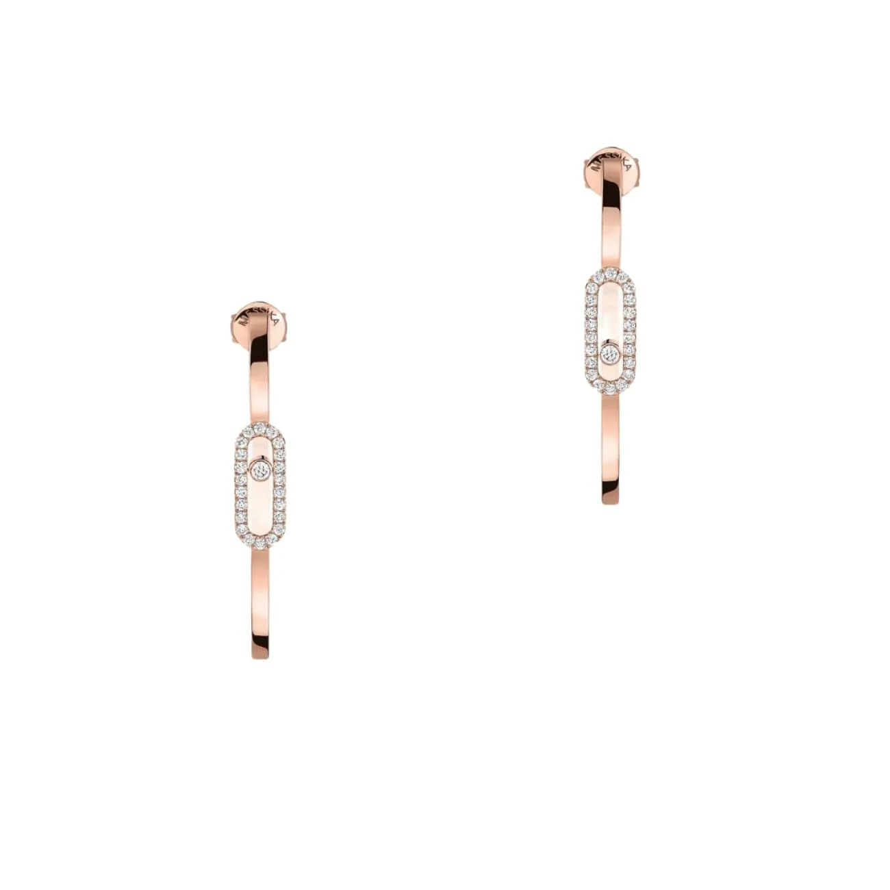 Move Uno 18K Rose Gold Small Hoop Diamond Earrings