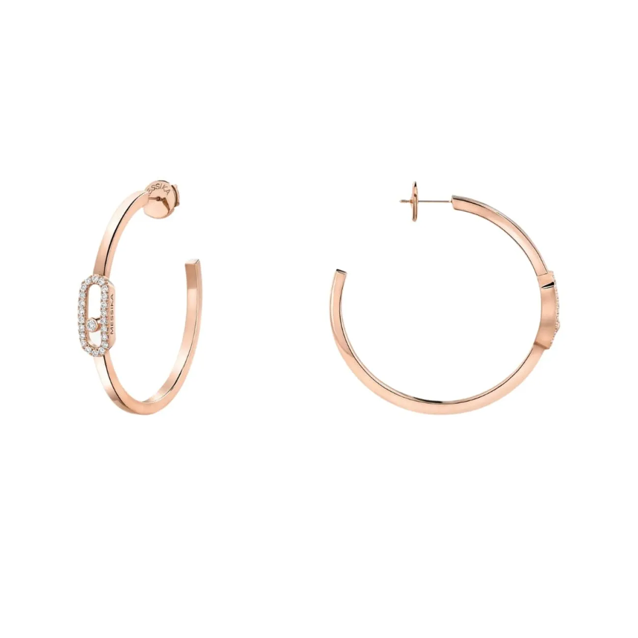 Move Uno 18K Rose Gold Small Hoop Diamond Earrings