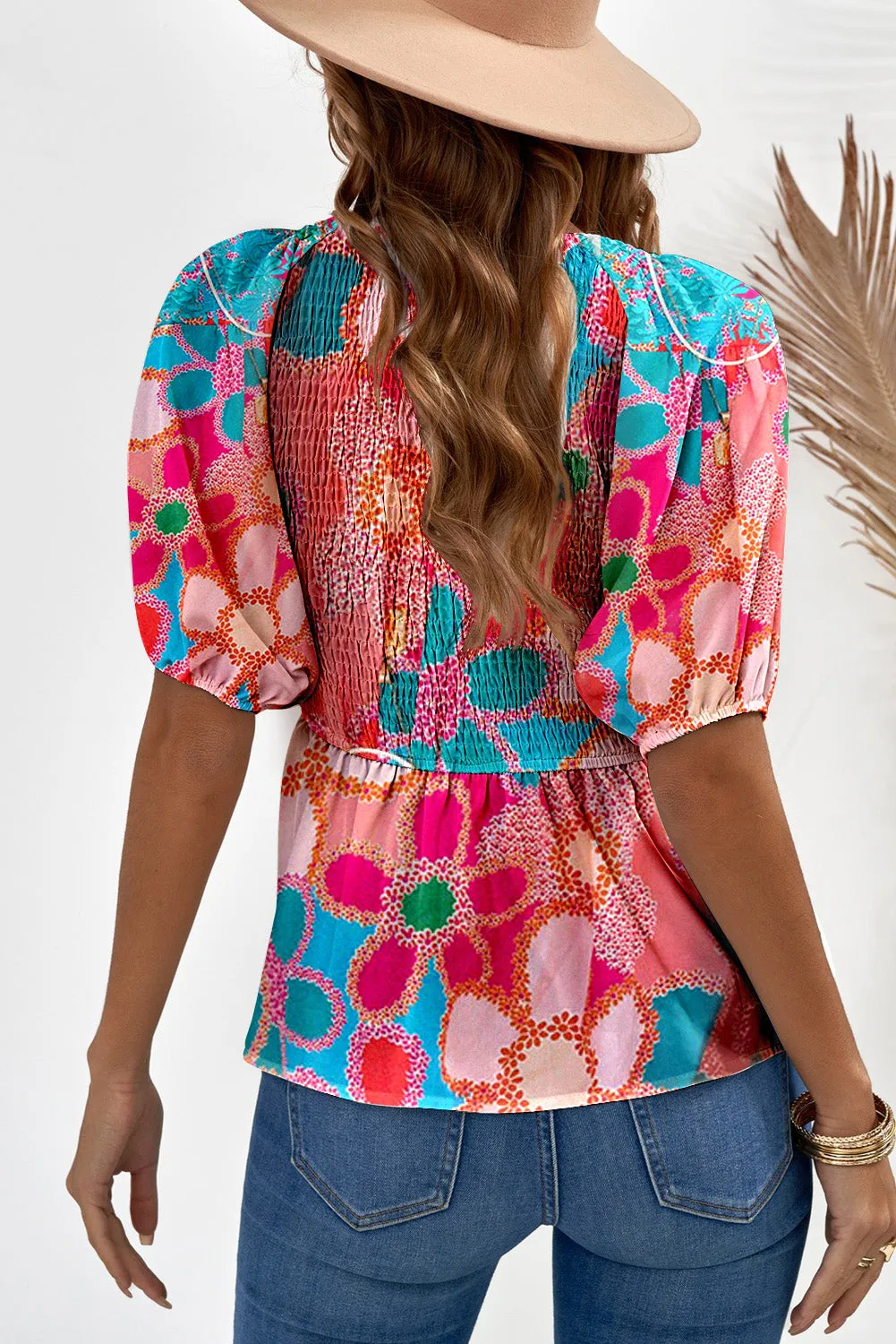 Multicolor Plus Size Floral Embroidered Flutter Sleeve Tank Top