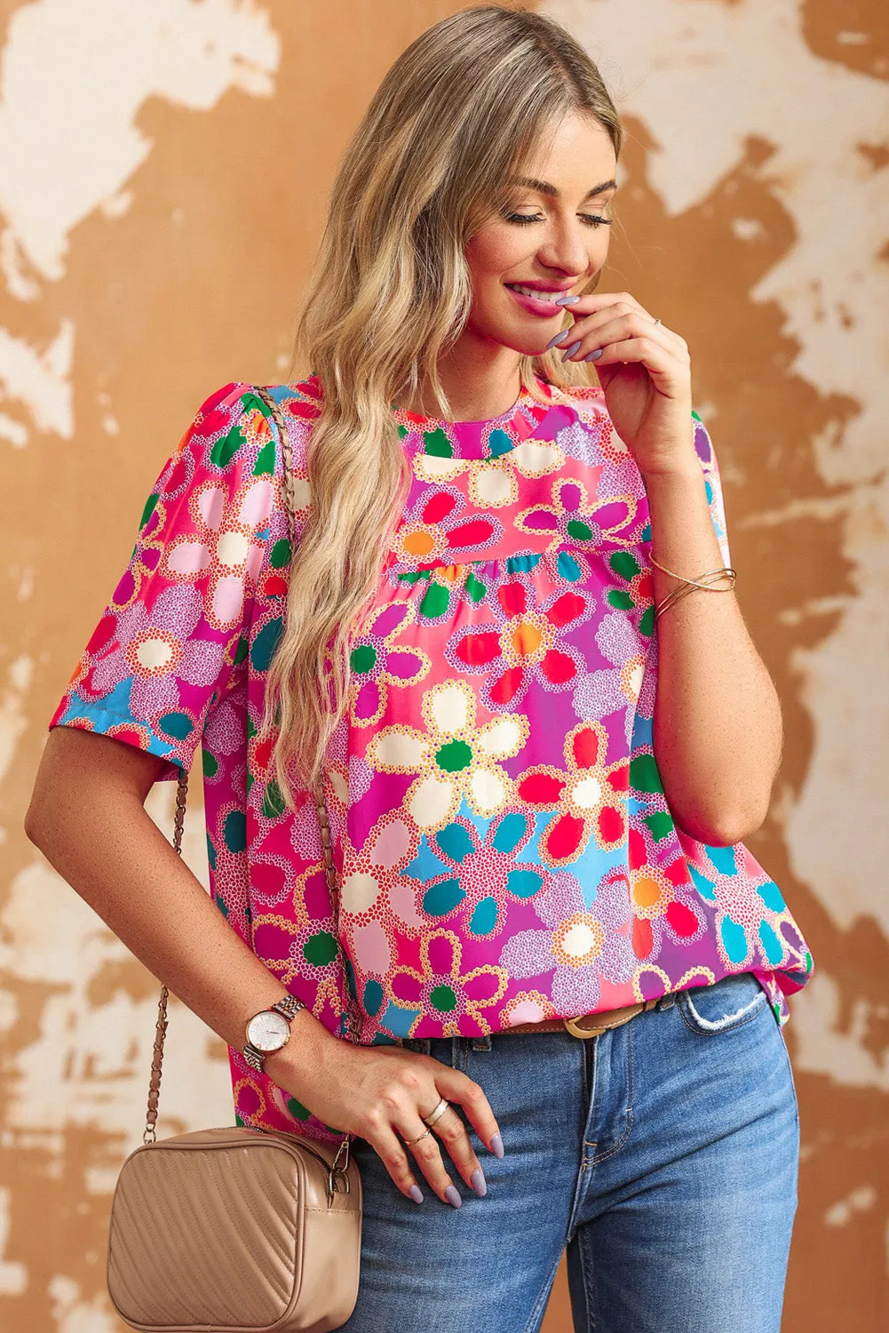Multicolor Plus Size Floral Embroidered Flutter Sleeve Tank Top