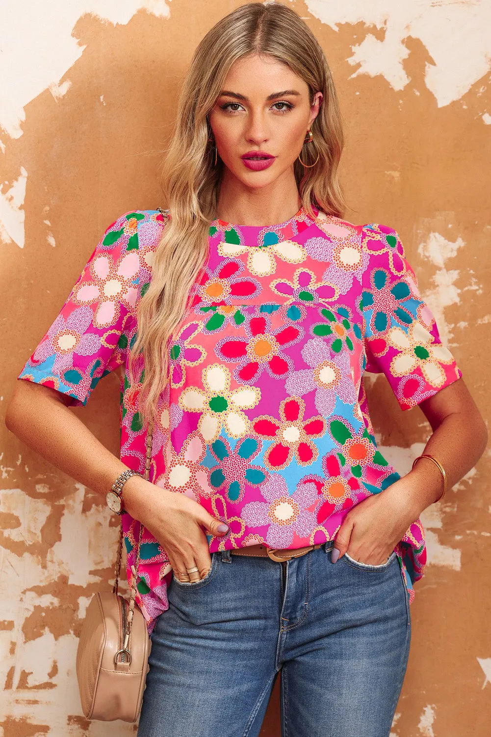 Multicolor Plus Size Floral Embroidered Flutter Sleeve Tank Top