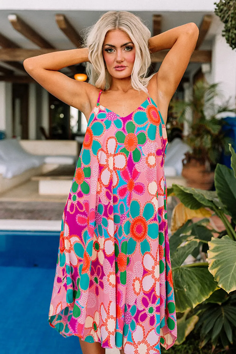 Multicolor Plus Size Floral Embroidered Flutter Sleeve Tank Top