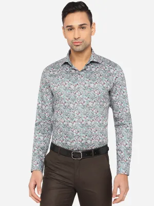 Multicolor Printed Slim Fit Party Wear Shirt | Wyre