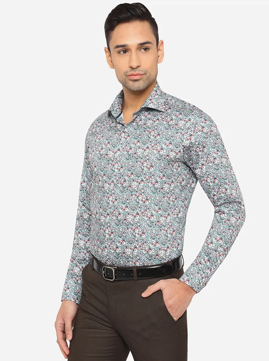 Multicolor Printed Slim Fit Party Wear Shirt | Wyre