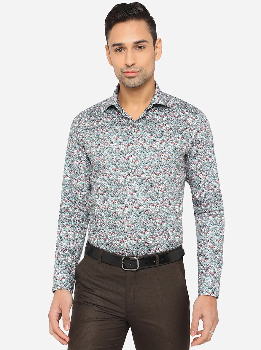 Multicolor Printed Slim Fit Party Wear Shirt | Wyre