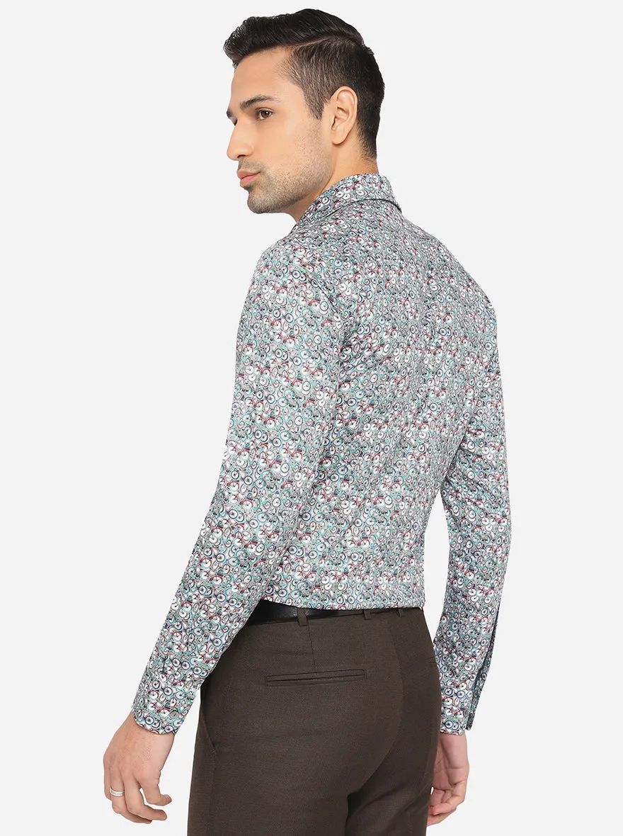 Multicolor Printed Slim Fit Party Wear Shirt | Wyre