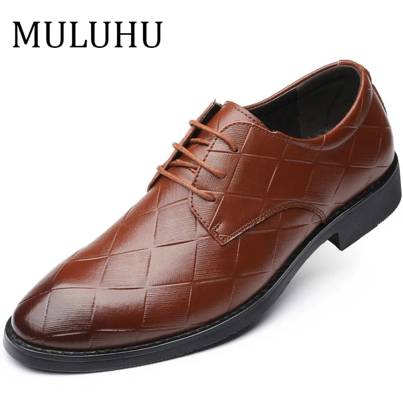 MULUHU Autumn New Dress Leather Shoes Men Casual Shoe Business Office Fashion Wedding Shoes Luxury High Quality Plus Size 38-48