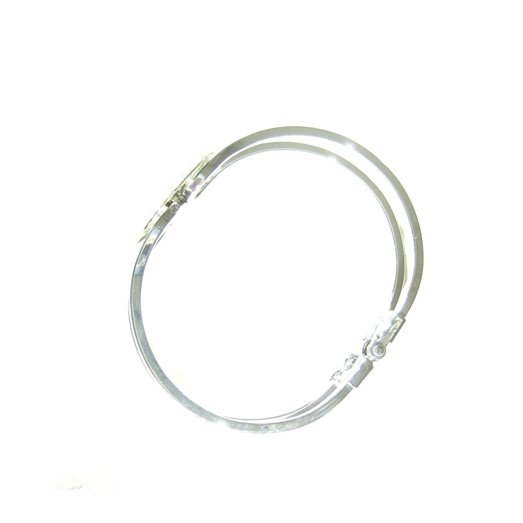 Murano Glass Blue Daisy Millefiori Chrome Bangle Bracelet