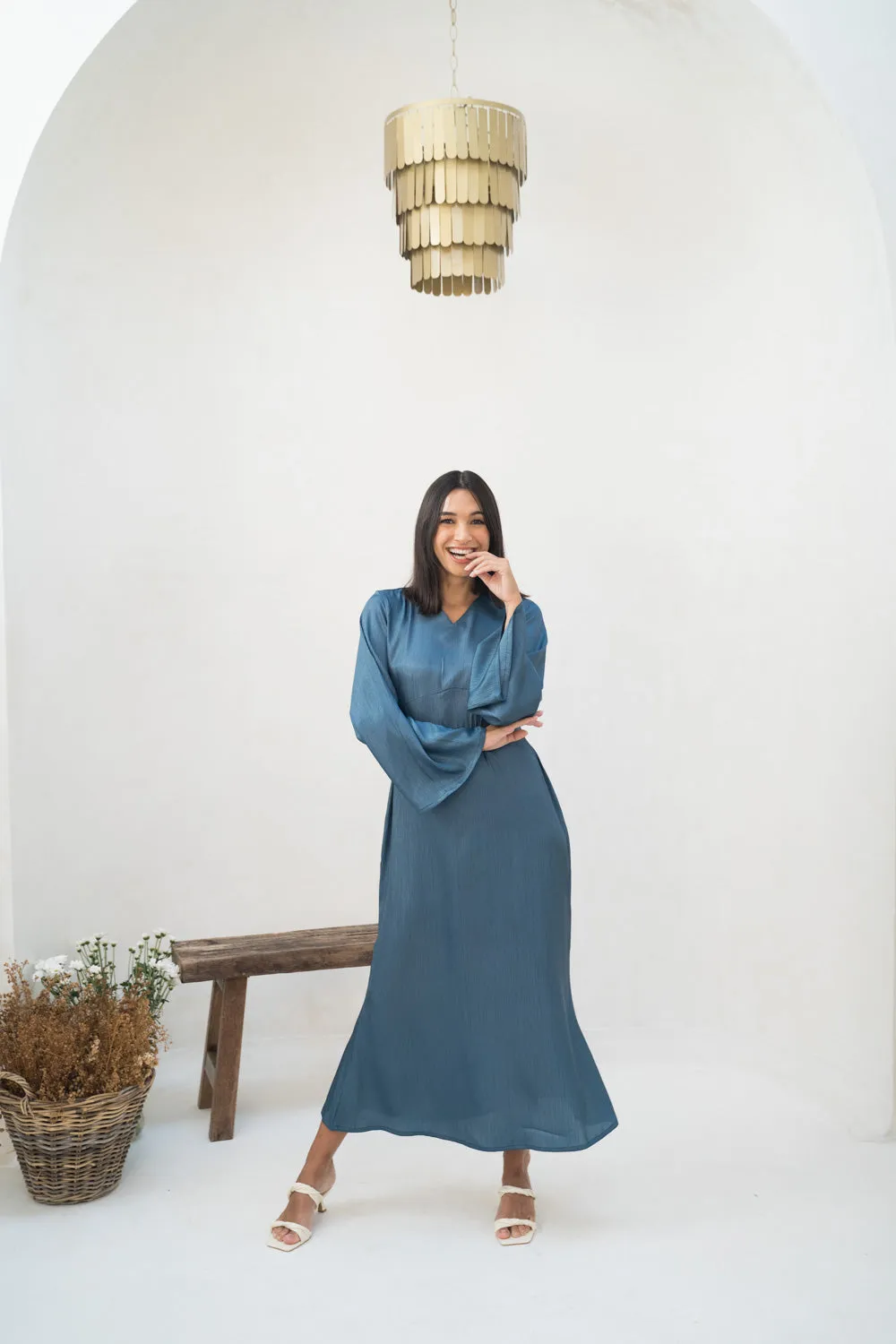Navy Mist Modest Dress