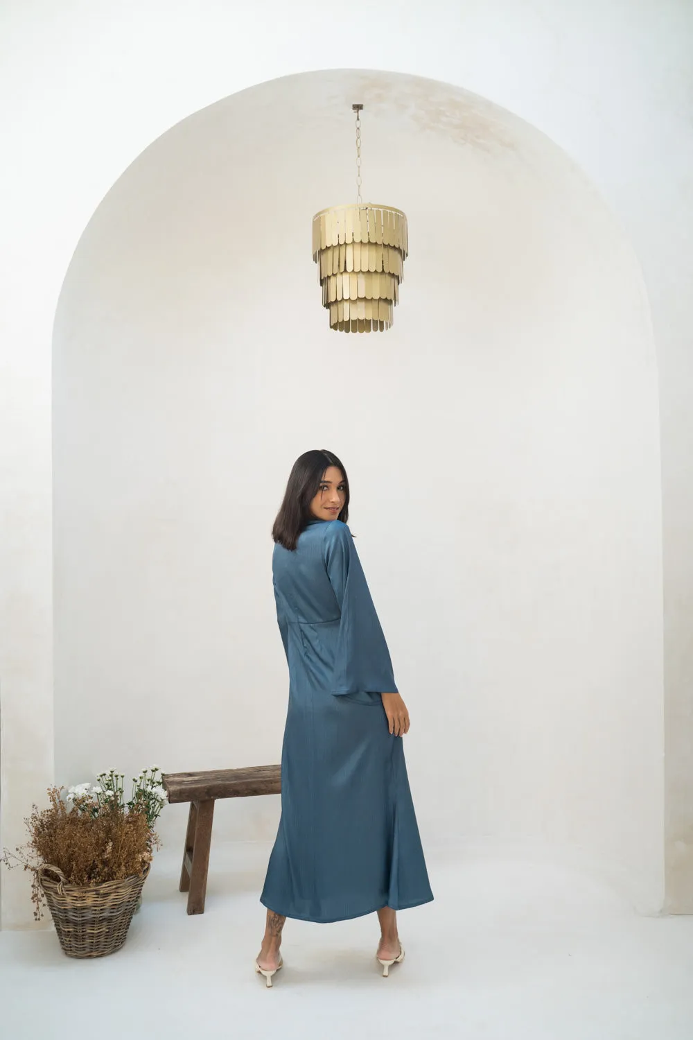 Navy Mist Modest Dress