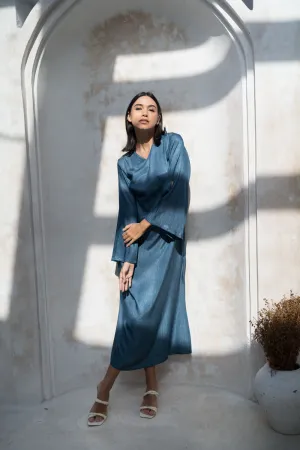Navy Mist Modest Dress